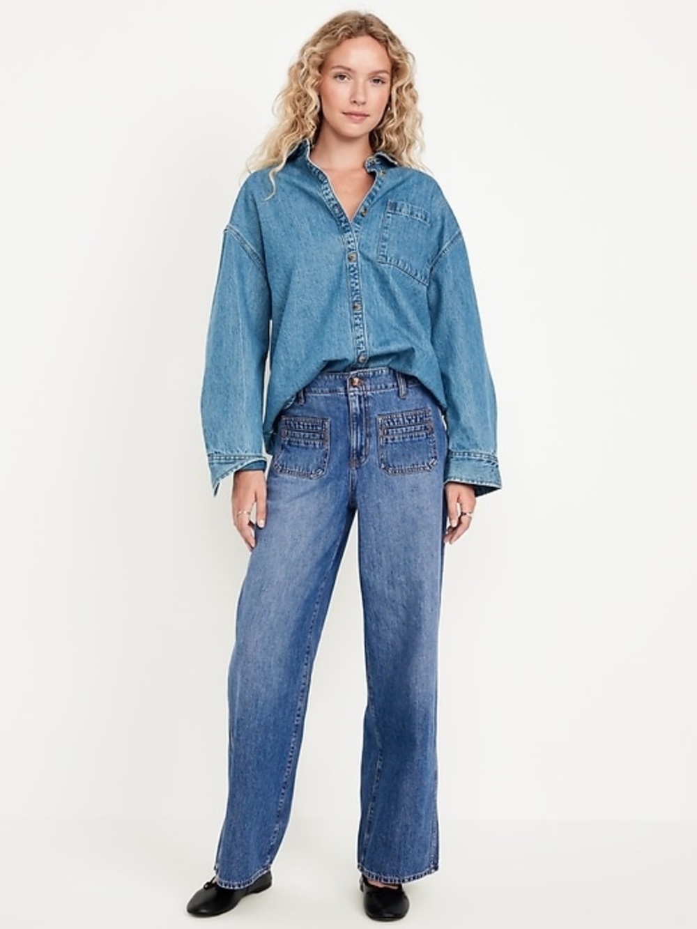NWT Old Navy High-Waisted Baggy Wide Leg Jeans 6